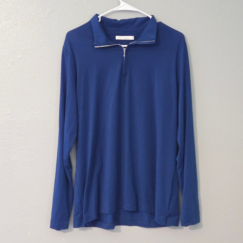 Peter Millar Women's Long Sleeve Performance Quarter Zip Pullover XL Golf Blue